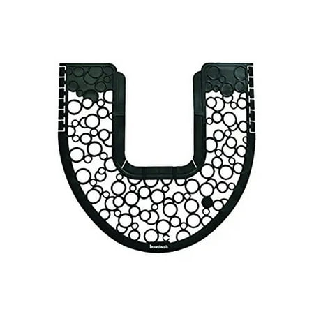 6/Carton 22.88 in. x 22 in. Rubber Commode Mat 2.0 - Black/White