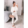 thumbnail image 2 of Conjunto Deportivo PRETTYGARDEN para Mujer de Punto Acanalado 2 Piezas Blanco Talle Grande, 2 of 6