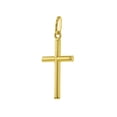 thumbnail image 2 of 14k Yellow Gold Classic Religious Stick Cross Pendant for Children & Preteens, 2 of 4