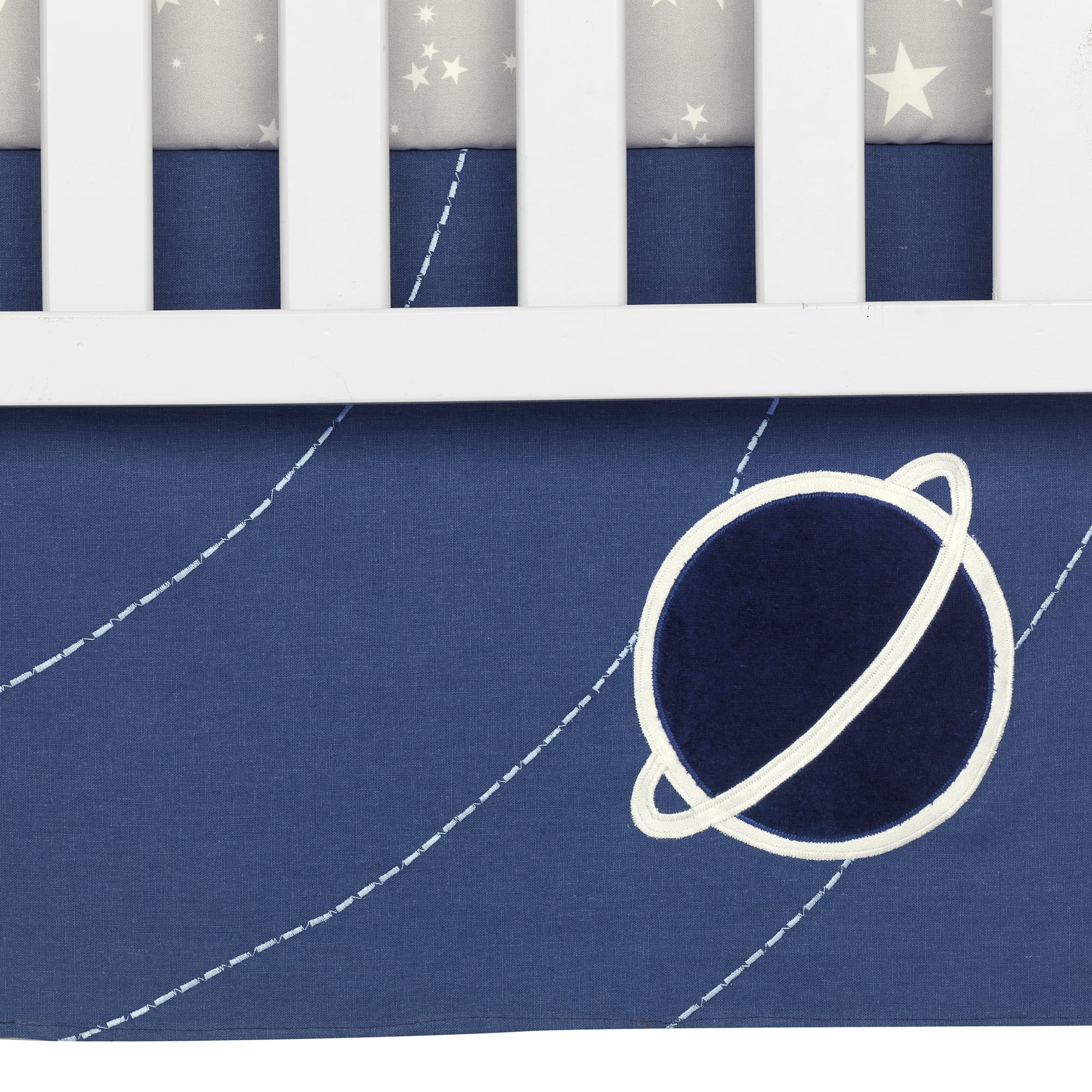 Blue Gray Lambs Ivy Milky Way Space Galaxy 4 Piece Baby Nursery