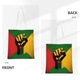 thumbnail image 3 of DouZhe Reusable Grocery Bags, African Colors Fist Lightweight Polyester Canvas Cloth Tote Bag for Travle Gym Shopping School, 15" x 16", 3 of 7