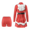 thumbnail image 3 of Aplkyhs Women's Tennis Dress with Built-in Shorts Pocket Red Santa Christmas Long Sleeve 1/4 Zip Athletic Tennis Skort Dress Moisture Wicking 2 Piece Athletic Workout, 3 of 7