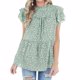 thumbnail image 2 of Camisa Mujer Camisa Con Estampado De Leopardo Con Mangas Volantes Ropa De Verano, Verde, S Advancent AP002395-05, 2 of 7