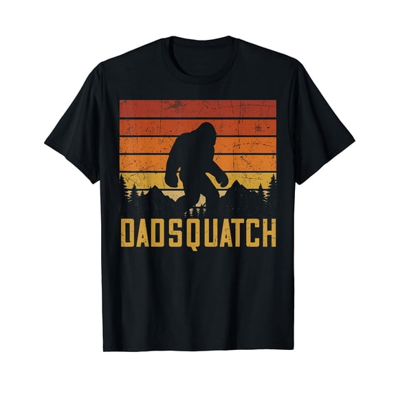 Mens Vintage Bigfoot Sasquatch Dadsquatch Dad Fathers Day T-Shirt