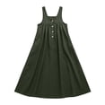 thumbnail image 6 of Overalls Dress for Women Summer Oversized Sleeveless Button Maxi Sundress Womens Casual Solid Loose Lightweight Comfy Lounge Tank Dresses, 6 of 7