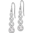 thumbnail image 3 of Sterling Silver Rhodium-Plated Drop Cz Wave Dangle Earrings (37.4 X 6.97) Made In Thailand qe15700, 3 of 6