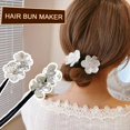 thumbnail image 4 of Ruifaya 1 pieza de horquilla para el pelo con forma de flor y perla para mujer, para hacer moños, diadema torcida, para el pelo, 4 of 6