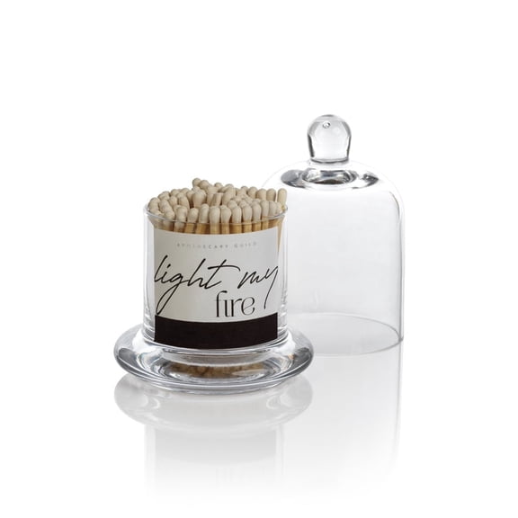 Zodax Apothecary Guild Light My Fire 3 in Matches with Glass Dome, 150 Pack - White Tip