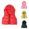 thumbnail image 4 of Odeerbi Toddler Boys Girls Puffer Vest Fall Winter Thermal Gilet Down Vest with Pocket Children's Solid Color Thick Sleeveless Hooded Jacket Coat Toddler Clothes Pink, 4 of 4