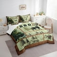 thumbnail image 3 of Manfei Vintage Farmhouse Twin Bedding Sets 7-Piece, Jungle Deer Elk Animal Bedding Comforter Set, Western Countryside Reversible Sheet Sets, Breathable Home Decor, 3 of 7