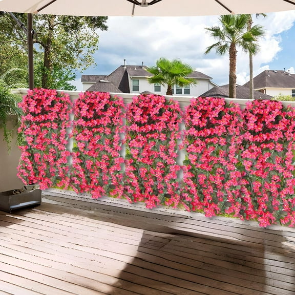 Artificial Wisteria Hanging Flowers Violet Silk Garland Flower Wall Decor Basket Hanging Vine Outdoor Indoor Home Garden Wedding Decoration 80cm Length