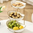 thumbnail image 4 of Deeceymbur 3 Tier Fruit Bowl for Kitchen Counter Fruit Metal Stand with 3 Ceramic Serving Bowls Fruit Basket for Fruit Vegetable Storage Snack Nuts Cake Dessert, 4 of 6