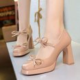 thumbnail image 3 of Women's Pumps High Heel 9CM Patent Leather Fashion Bowknot Shoes Wedding Party, 3 of 5