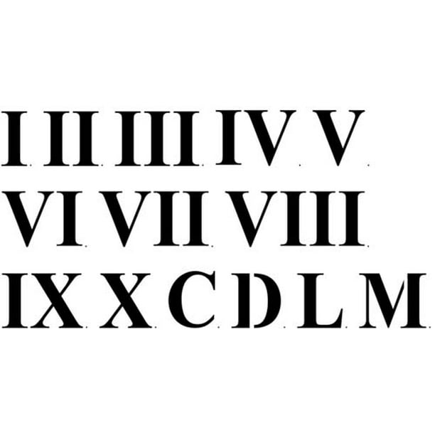 three inch roman numerals wall stencil sku 2923 by