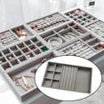 thumbnail image 3 of Stackable Jewelry Tray Multipurpose Portable Container Showcase Closet Dresser Jewellery Brooch Velvet for Rings Earring Bangle, 3 of 8