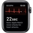 thumbnail image 4 of Restored Apple Watch Series 4 (GPS + Cellular, 44 mm) Space Gray Aluminum Case with Black Sport Band Bundle 5 Bonus Bands, Charging Stand, Screen Protector, & 2 amp charger (Refurbished), 4 of 13