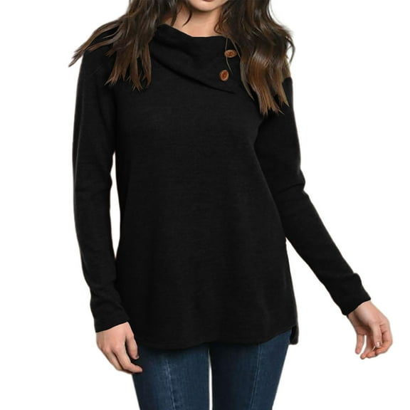 OKBOP Womens Body Suits Tops,Casual Solid Loosing Long Sleeve Button Pile Collar T-Shirt Puffy Sleeves Blouse for Women Girls Long Sleeve Shirts