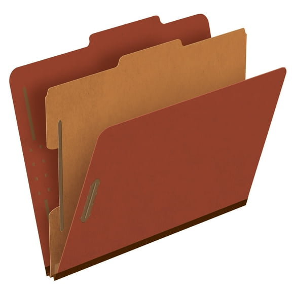 Pressboard Classification Folders, Letter size, Brick Red, 10/Box