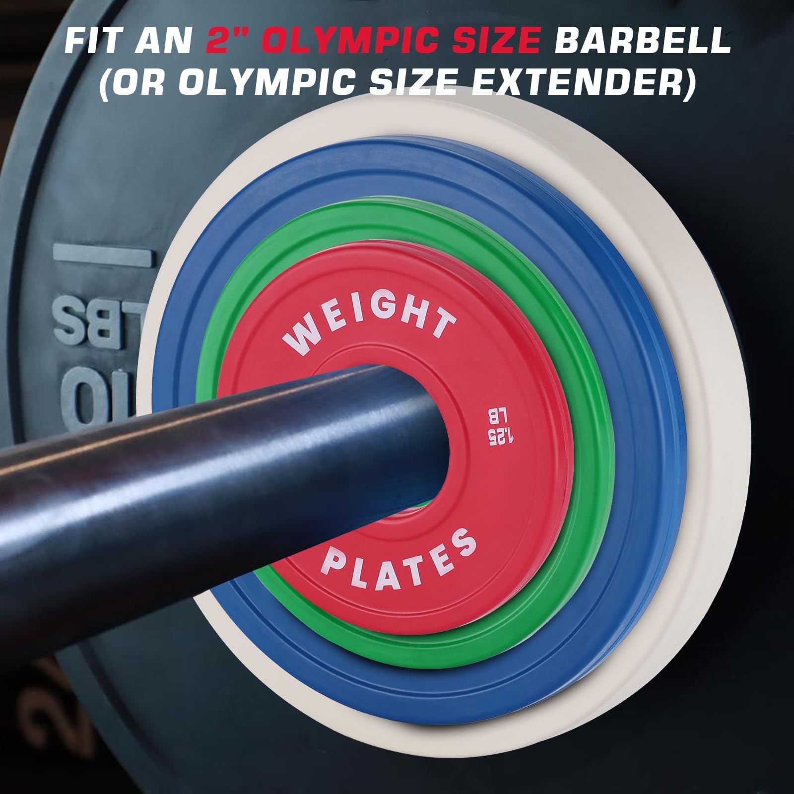 QinaQin 5-Pound Fractional Barbell Plates, 2 Plates Per Set, Color-Coded Rubber-Coated, Suitable for 2-Inch Olym-pic Barbells