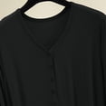thumbnail image 7 of Soft Long Sleeve Nightgown Womens V Neck Button Front Pleated Maxi Sleep Dress Comfortable Loungewear Black One Size, 7 of 7