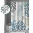 thumbnail image 3 of Small Stall Shower Curtain 36x78 Inch Narrow Half Size Blue Coastal Bath Curtains Bathroom Decor Teal Coral Jellyfish Nautical Waterproof Fabric Shower Curtain Set with Hooks 36 Inch, 3 of 6
