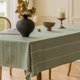 thumbnail image 3 of Mantel Zobesta de lino y algodón verde salvia para mesa rectangular, 3 of 9