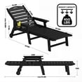 thumbnail image 2 of Cobiod Outdoor HDPE Chaise Lounge Chair Set of 2 , 5-Position Adjustable Reclining Lounger with Wheels & Cup Holders,350lb Capacity,Overall length 78" , Black, 2 of 8