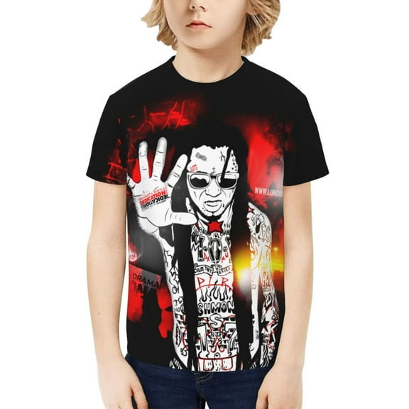 Lil Wayne Kids T-Shirt 3d Printed Graphic T-Shirts Boys And Girls Short Sleeve Shirts For Youth Kids X-Small