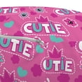 thumbnail image 3 of Feminine Pouf Cover with Zipper, Cutie Lettering with Crown Pattern and Flower Silhouette Art Illustration, Soft Decorative Fabric Unstuffed Case, 30" W X 17.3" L, Fuchsia, by Ambesonne, 3 of 5