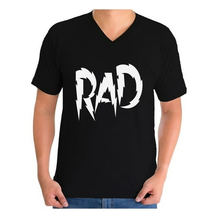 Awkward Styles Men's Rad Dad Graphic V-neck T-shirt Tops White Father's Day Gift for Dad Best Dad (Best Solution For Gray Hair)