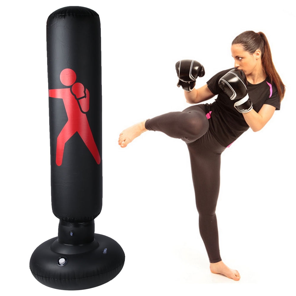 63 inch Inflatable Punching Bag Boxing Standing Tumbler Sandbag Fitness Training 