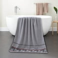 thumbnail image 5 of Latrodar Cotton Large Size 28 X 55 Inches Large Bath Towels Super Absorbency Compact Expeditious Drying And Lightweight Ideal For Gym Travel Home Gadgets Reusable Gray Cotton up to 30% Off, 5 of 7