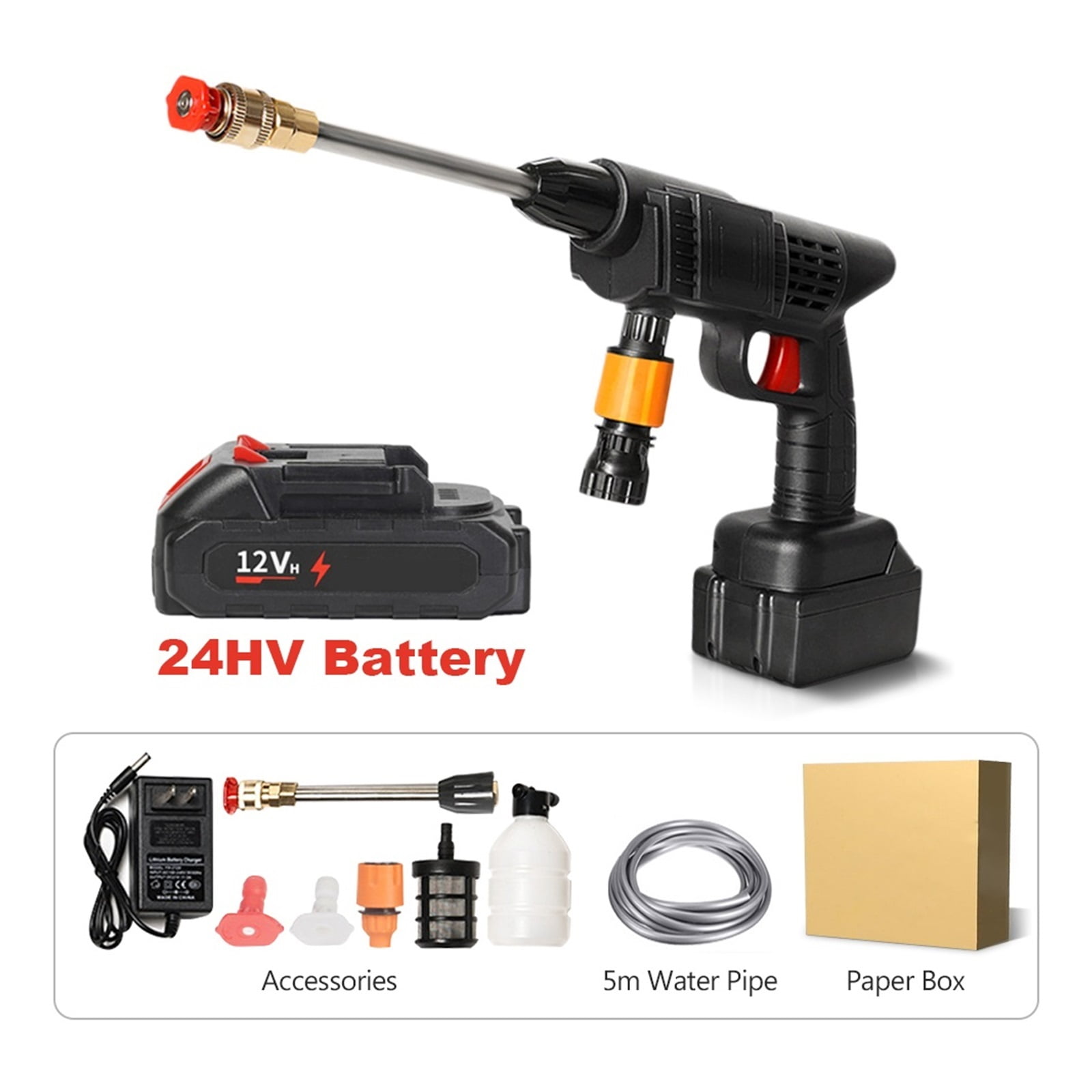 High Pressure Water Gun Electric Car Household Rechargeable Lithium Battery Wireless Spray Washer Cleaner Washing Machin ,Easy to Use