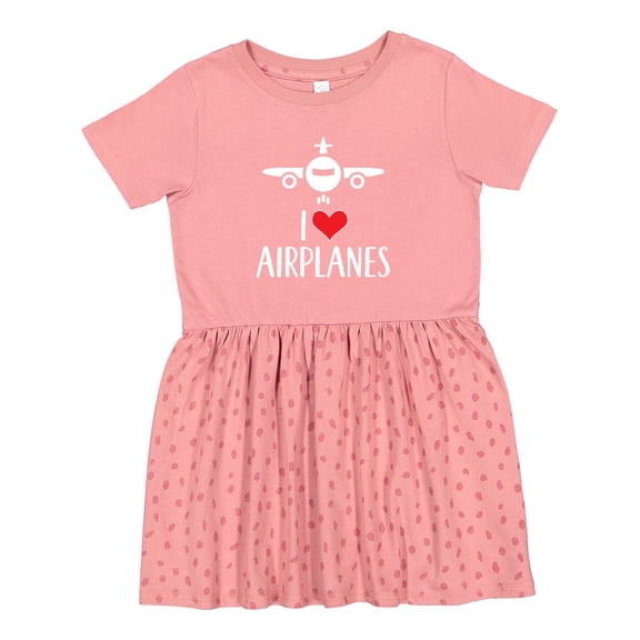 Inktastic Plane I Love Airplanes Girls Toddler Dress