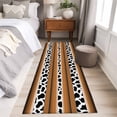 thumbnail image 5 of Runner Rug 2'x6' Brown Checkered Leopard Print Hallway Runner Rugs Washable Non-Slip Bedside Floor Mats Carpet for Kitchen Bedroom Laundry Room Bathroom, 5 of 9