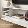thumbnail image 6 of ARICOEASY Minimalist Floating TV Stand for up to 75" with Storage Cabinet Door for Living Room, White, 6 of 7