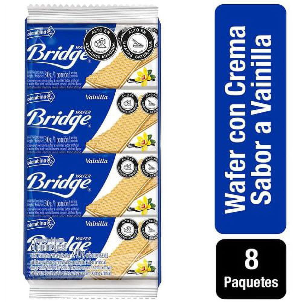 Bridge Wafer Colombina Vainilla (24 packs) Vanilla wafer Cookies Colombian snacks Colombian food dulce colombiano mecato colombiano Galleta Bridge Wafer Vainilla