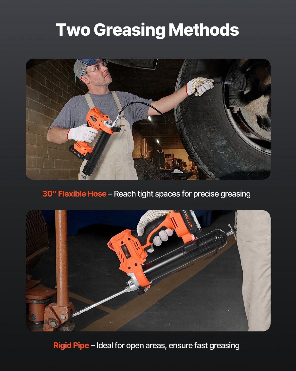 Cordless Grease Gun 20V Grease Gun Kit with 2.0 Ah Battery 35.4-inch Hose
