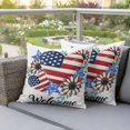 thumbnail image 4 of Independence Day Pillow Covers 2 Pack Daisy Love Welcome Pillowcase Waterproof Outdoor Throw Pillow Cover for Patio Garden Square Cushion 18”x18”, 4 of 9