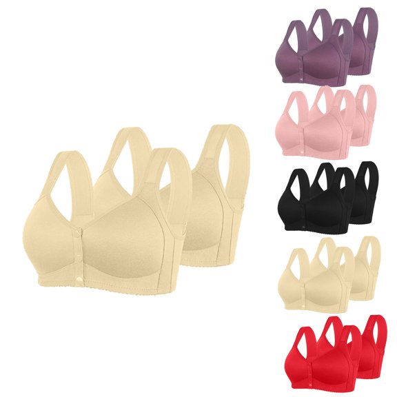 Paiwinds 2-Pack Sports Bras for Women Large Size Wireless Comfortable Breathable Daily Seamless Underwear