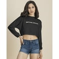 thumbnail image 2 of Moomaya Full Sleeves Boxy Crop Top , Round Neck Cotton T-Shirt Top For Women, 2 of 8