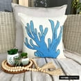thumbnail image 3 of The HomeCentric Throw Pillow Cover, Throw Pillow Cover For Couch, Aqua Blue Pack of 2, 18x18 inch (45x45 cm) Beaded Coral Decorative Pillow Covers, Beach Style, Sea Creatures Easter - Coral Treasure, 3 of 10