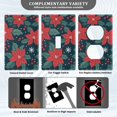 thumbnail image 3 of Yayeee Duplex Wall Plate 1-Gang 4.5"x2.7" Home Receptacle Light Switch Decorative Outlet Cover, Red Christmas Leaves, 3 of 7