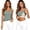 Light Green, variant on Women's Summer Tank Top with Built In Pads Elastic Band Sleeveless Casual Vest Undershirt Biking Crop Top L