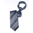 thumbnail image 4 of Yongchuantie Men's 3.15" Necktie Fashion Grey Double Splicing White Stripe Pattern Hand Knot 8CM Wide Tie+Gift Box, 4 of 7