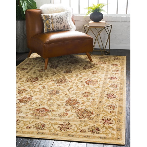 Unique Loom Voyage Collection Area Rug - Lawrence (10' 6" x 16' 5" Rectangle Cream/Teal)