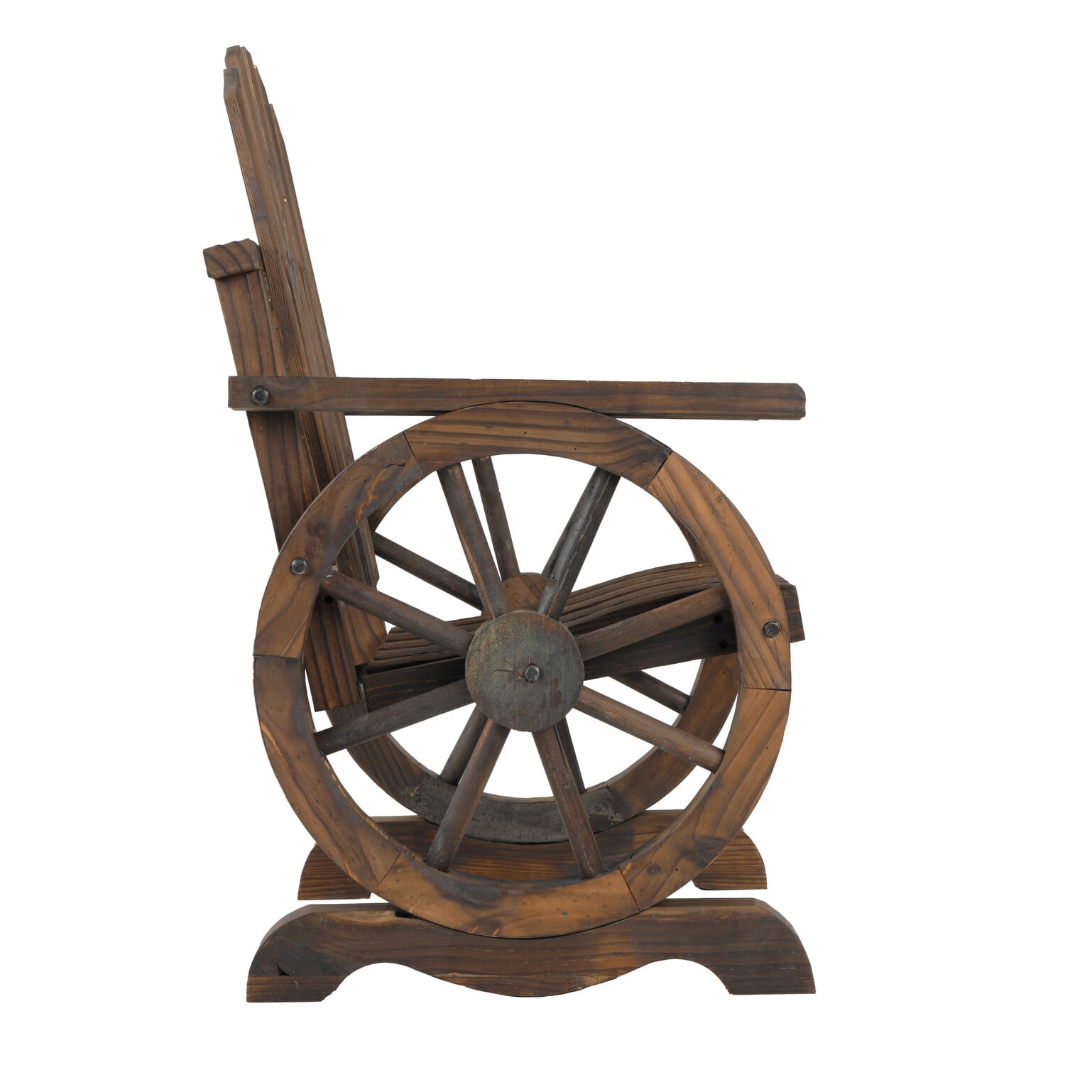 Outdoor Leisure Products 39" Farmhouse Wood Adirondack Chair in Mocha Brown