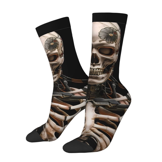 Balery Cyber Skeleton With Tattoos Calcetas Largas con Estampado para Hombre y Mujer – Suaves y Transpirables, Talla Única (US 5-11)
