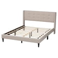 thumbnail image 3 of Baxton Studio Casol Beige Fabric Upholstered Queen Size Platform Bed, 3 of 9