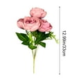 thumbnail image 3 of 12.99in Realistic Plastic Rose Bouquet with Delicate Leaves & Buds - Multi-Functional Home Office Decor, Durable Eco-Friendly Artificial Plant for Table Centerpiece, Wedding, Party Decoration, 3 of 6